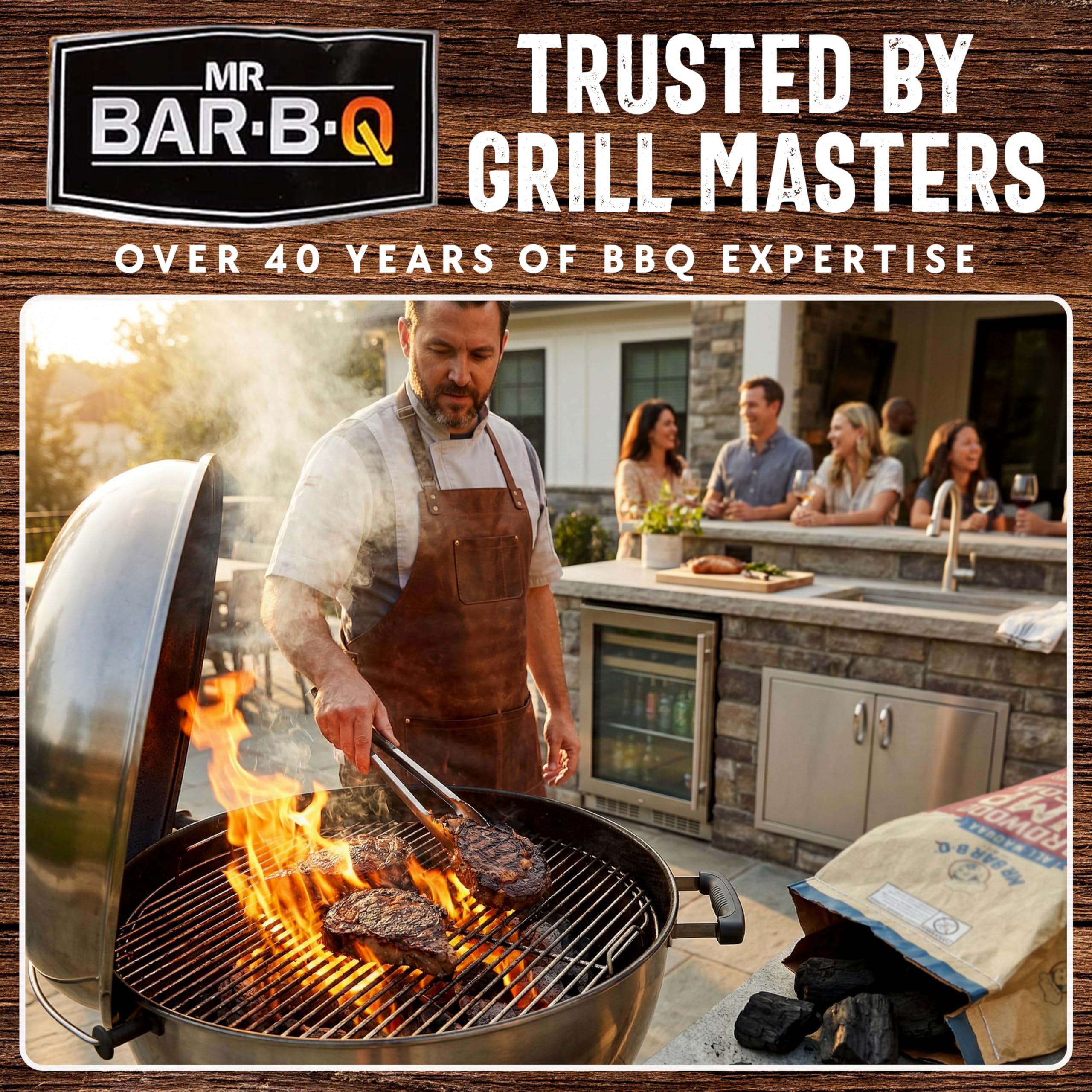 Back of the Mr. Bar-B-Q charcoal bag showing features