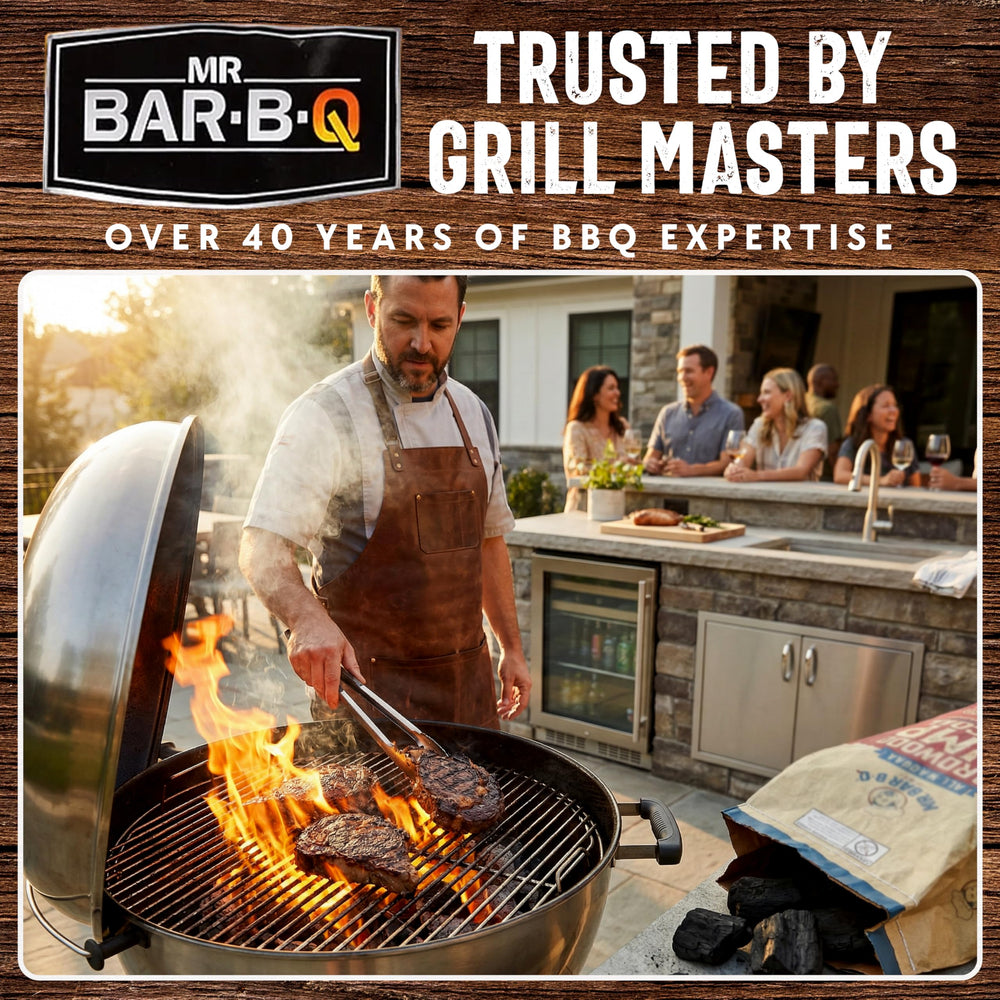 Back of the Mr. Bar-B-Q charcoal bag showing features