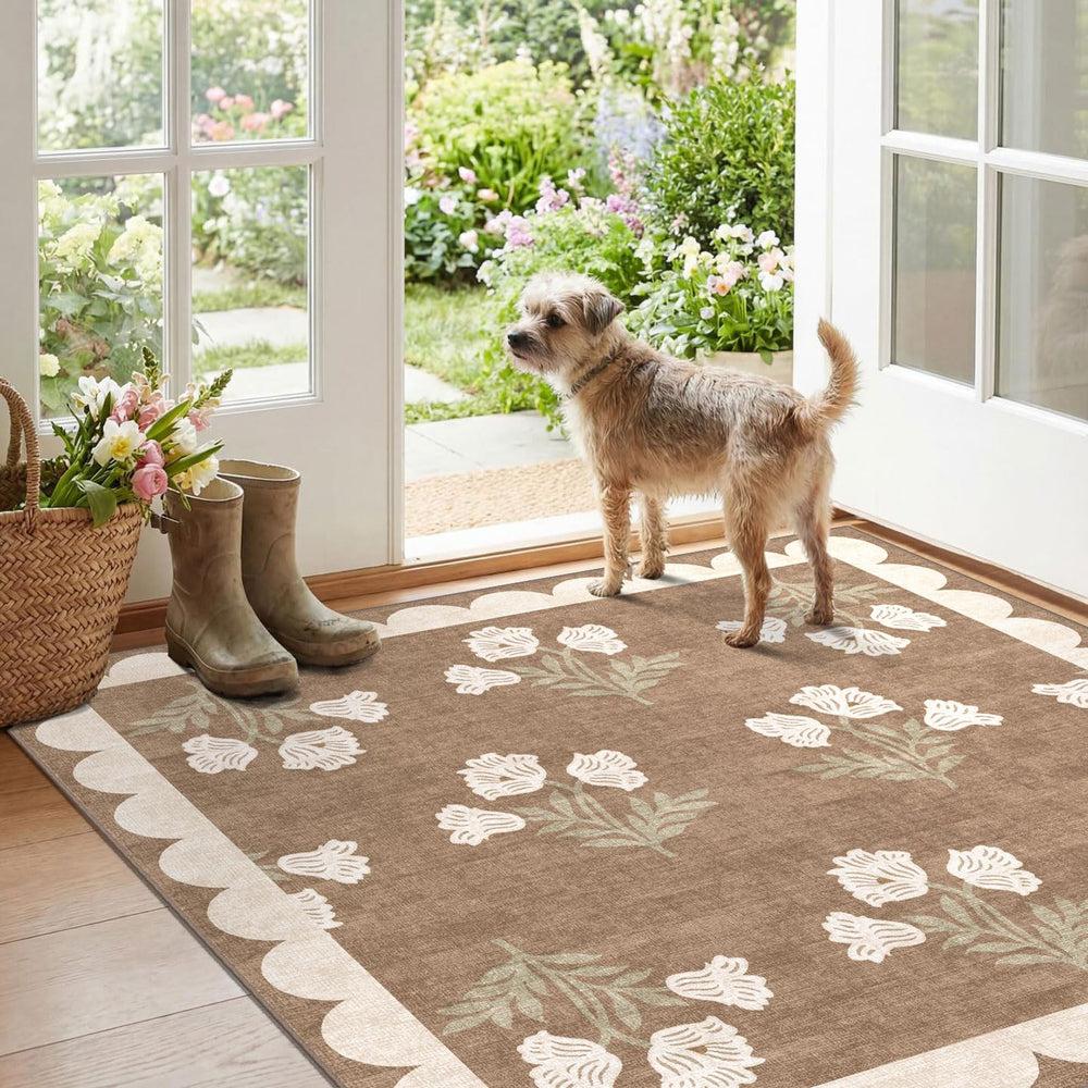 Back of the Othilic rug showing non-slip rubber backing