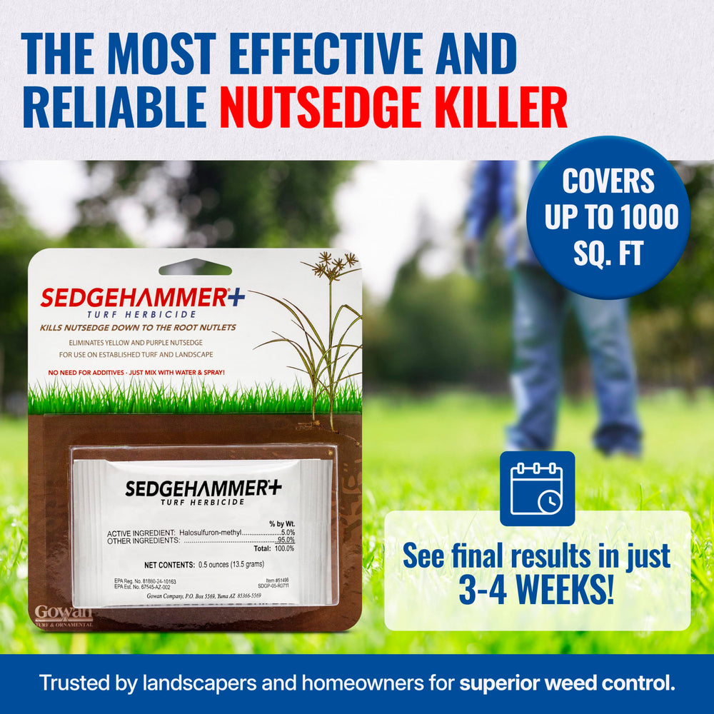 Back packaging of SEDGEHAMMER Turf Herbicide