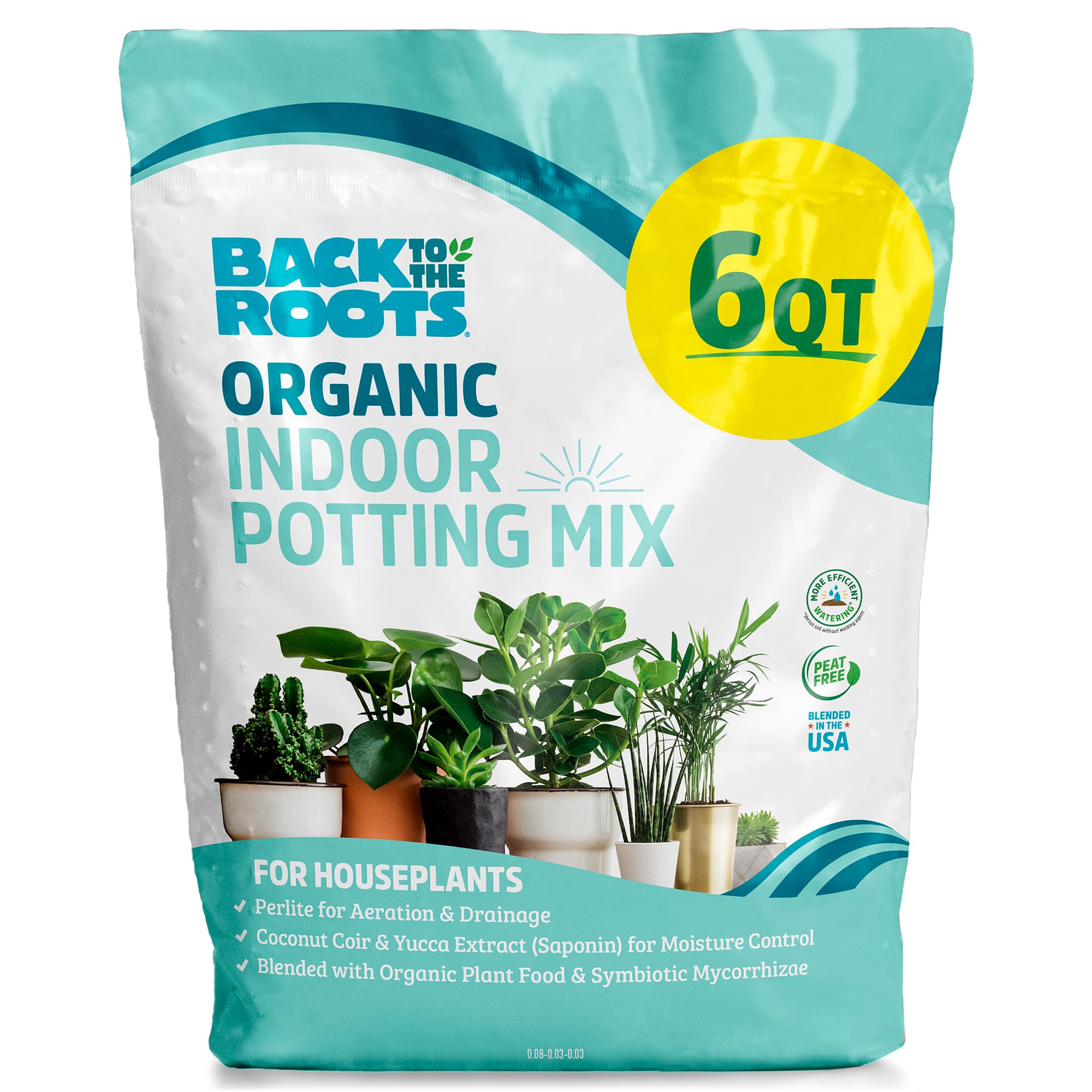 Back to the Roots Indoor Potting Mix 6 Quart front view