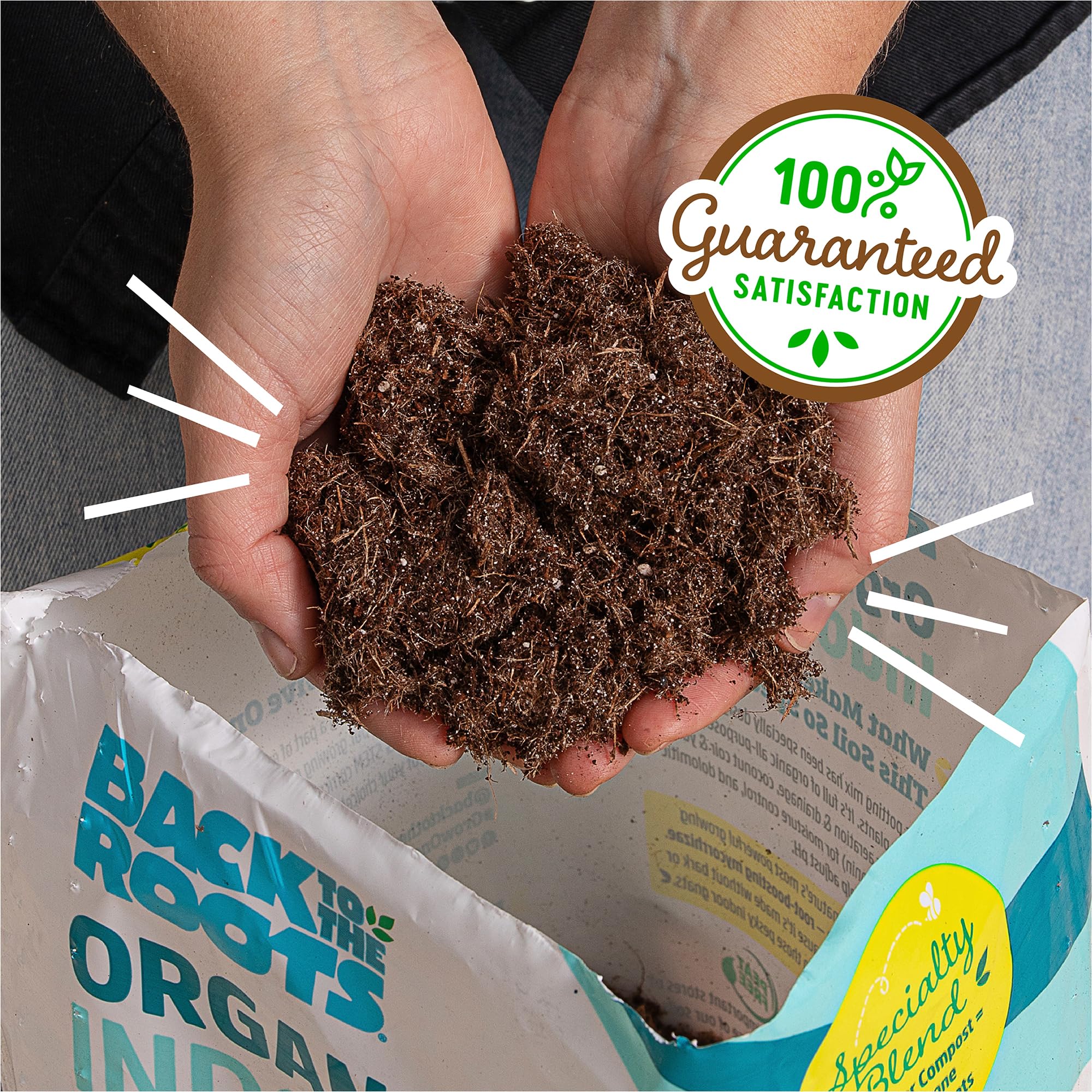 Back to the Roots Indoor Potting Mix 6 Quart size comparison