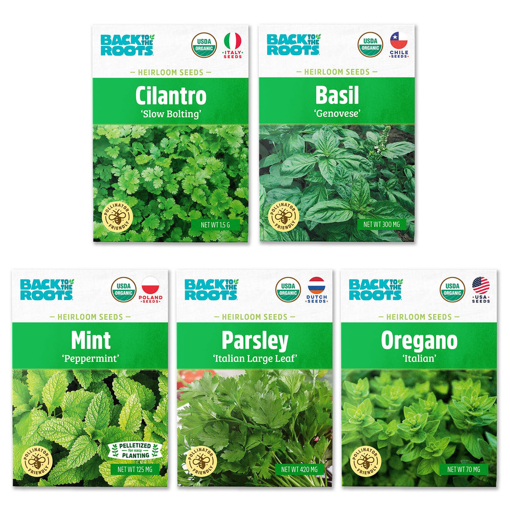 Back to the Roots Organic Herb Seeds Variety 5-Pack front view