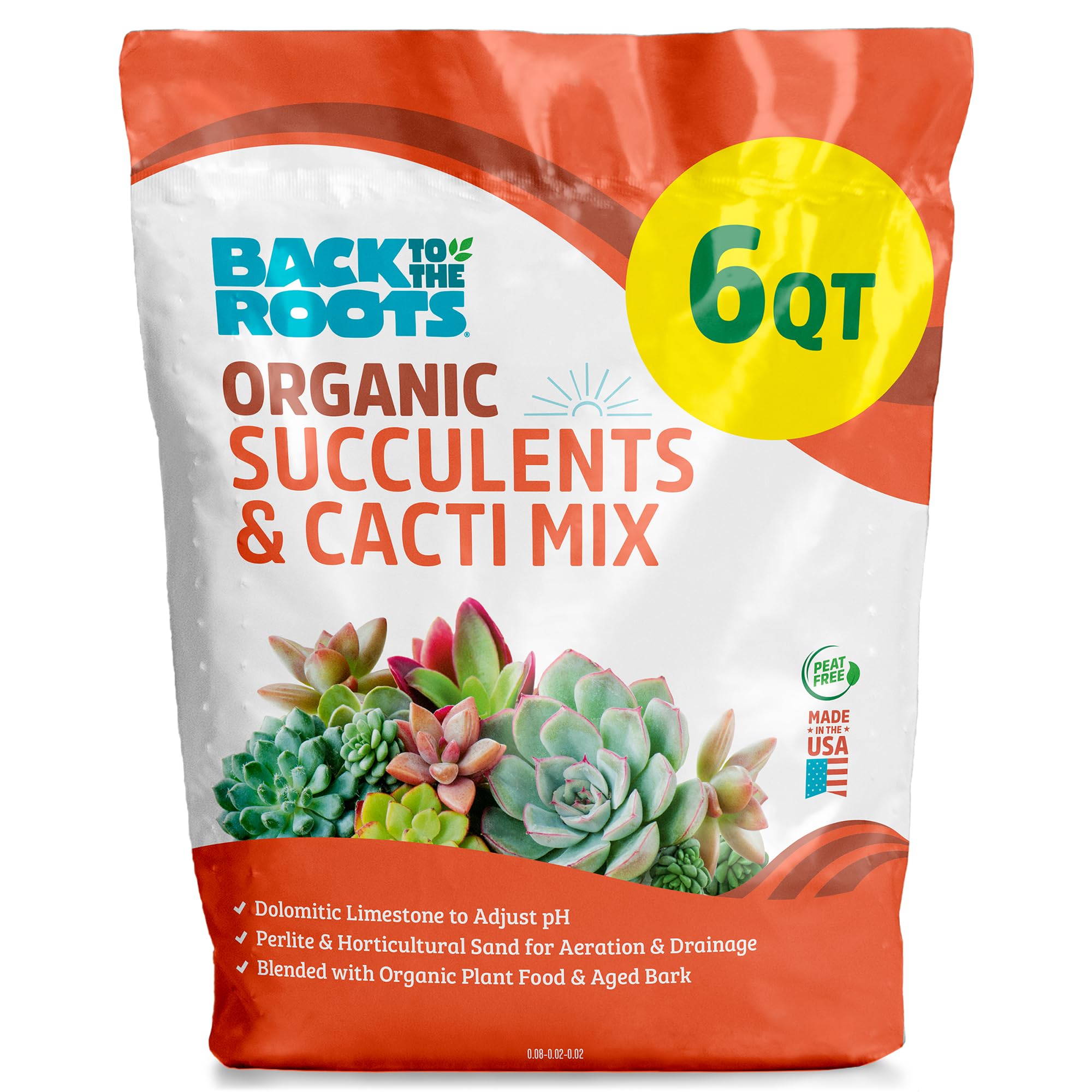 Back to the Roots Organic Succulent & Cacti Mix 6 Quart front view