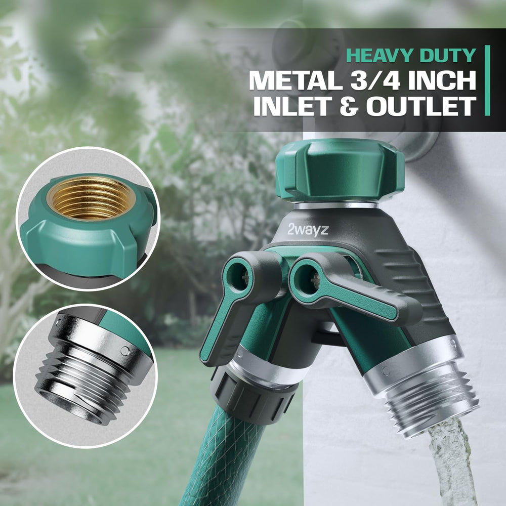 Back view of 2WAYZ Dual Outlet Water Hose Splitter