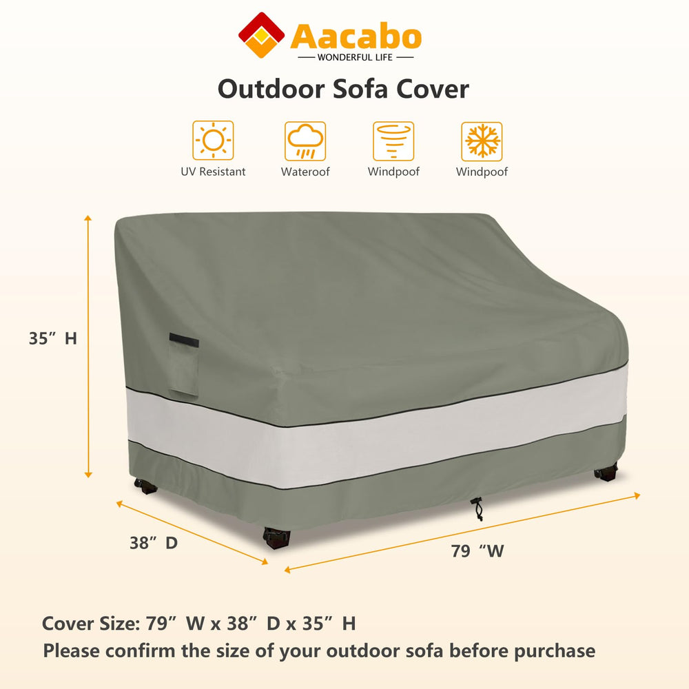 Back view of Aacabo Outdoor Sofa Cover
