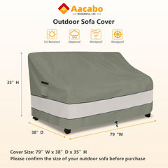Back view of Aacabo Outdoor Sofa Cover