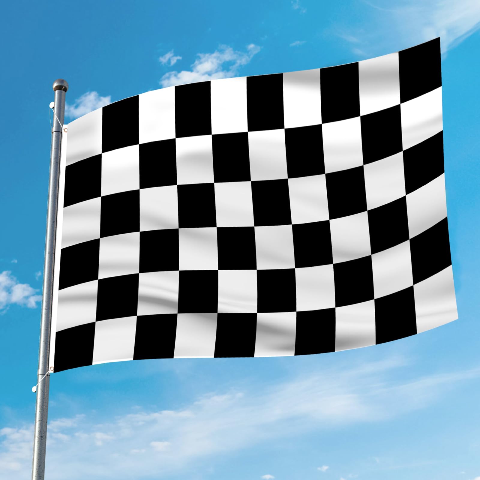 Back view of AhfuLife Checkered Flag showing stitching