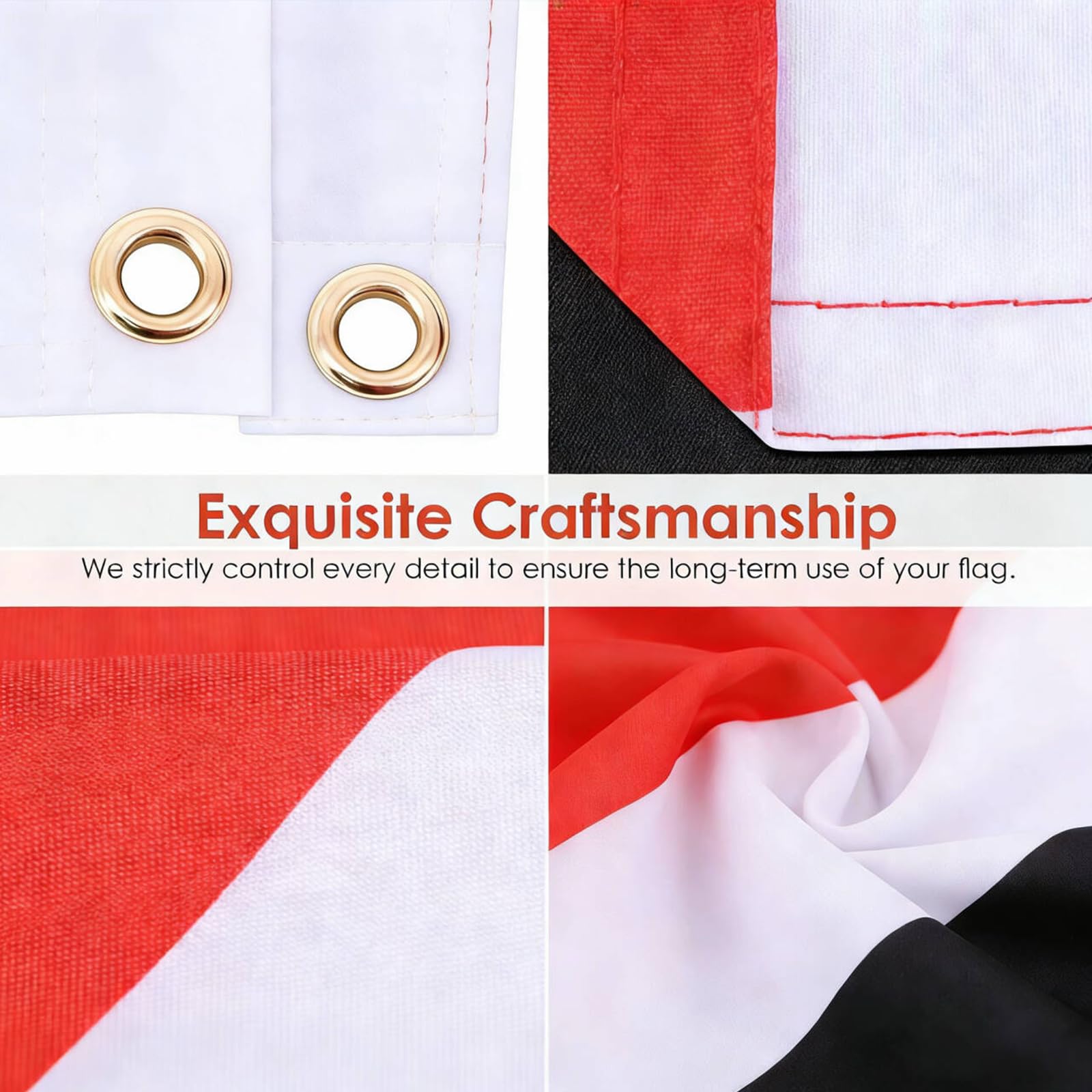 Back view of AhfuLife Egypt Flag showing stitching