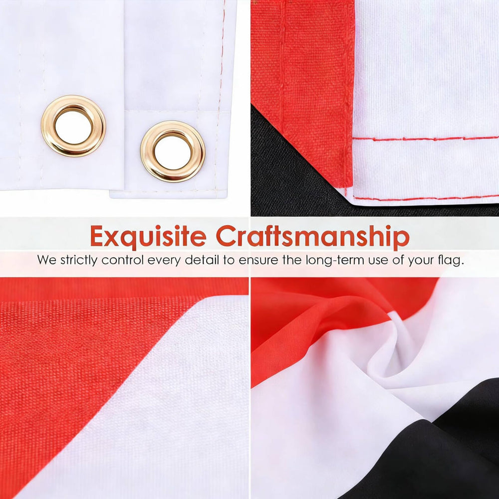Back view of AhfuLife Egypt Flag showing stitching
