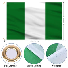 Back view of AhfuLife Nigeria flag showing grommet details