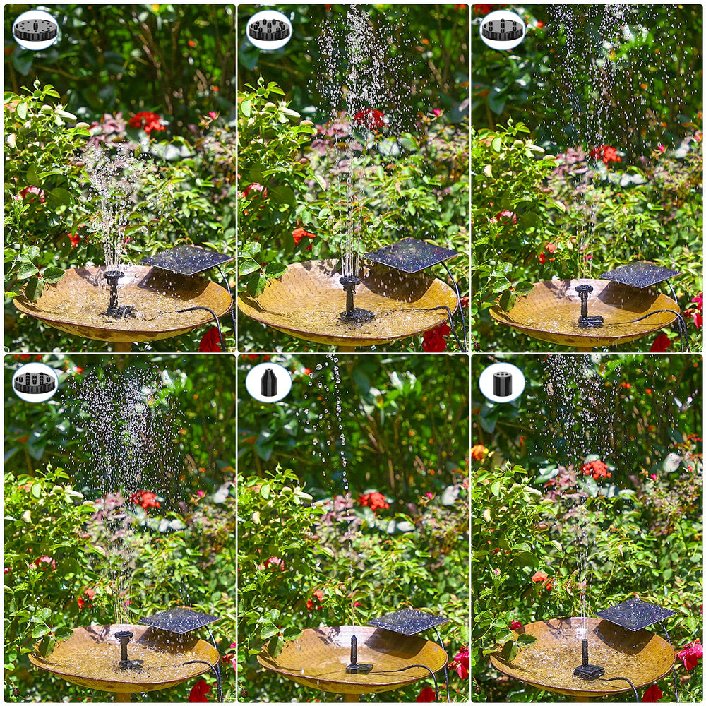 Back view of AISITIN Solar Fountain Pump showing power cord