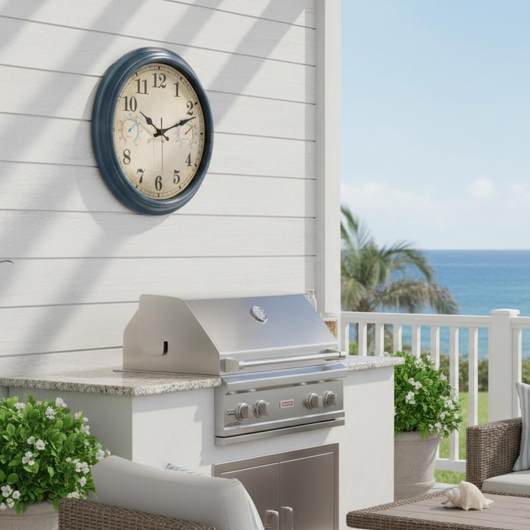 Back view of Alarllok outdoor clock with battery compartment