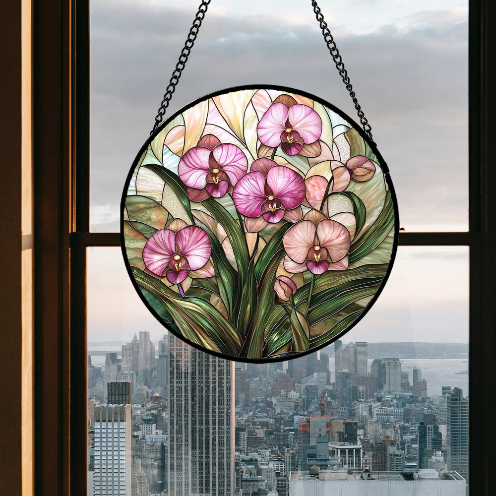 Back view of AMDERVEN 7.8 inch Stained Glass Suncatcher