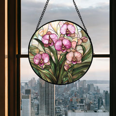 Back view of AMDERVEN 7.8 inch Stained Glass Suncatcher