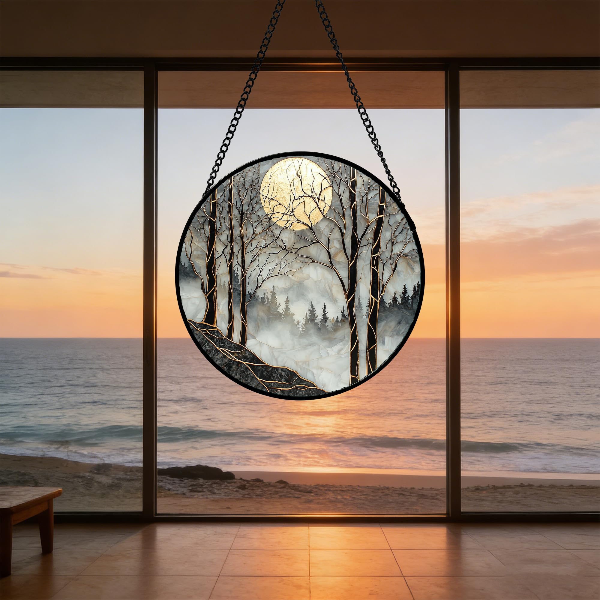 Back view of AMDERVEN Stained Glass Suncatcher