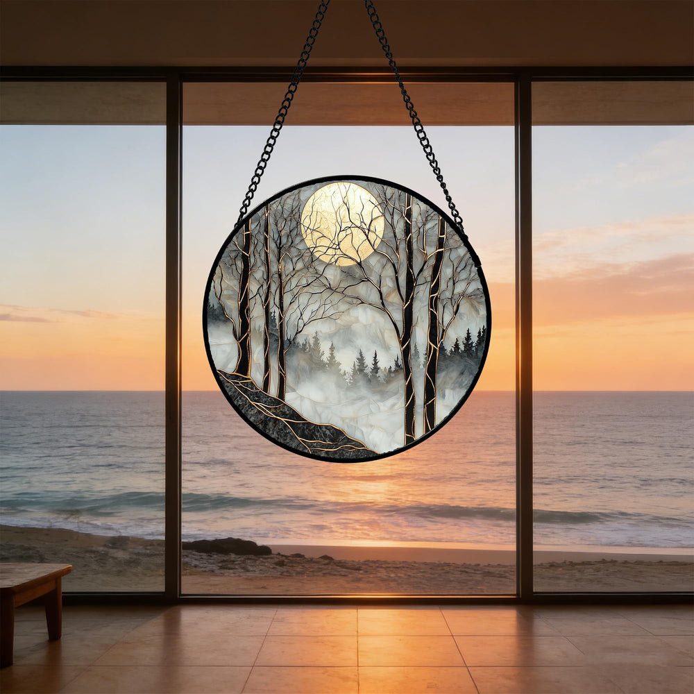 Back view of AMDERVEN Stained Glass Suncatcher
