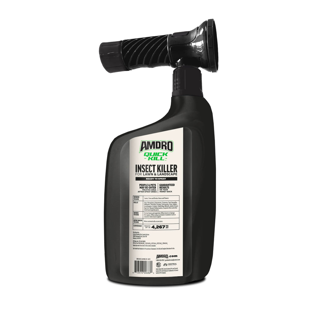 Back view of Amdro Quick Kill Insect Killer Spray bottle