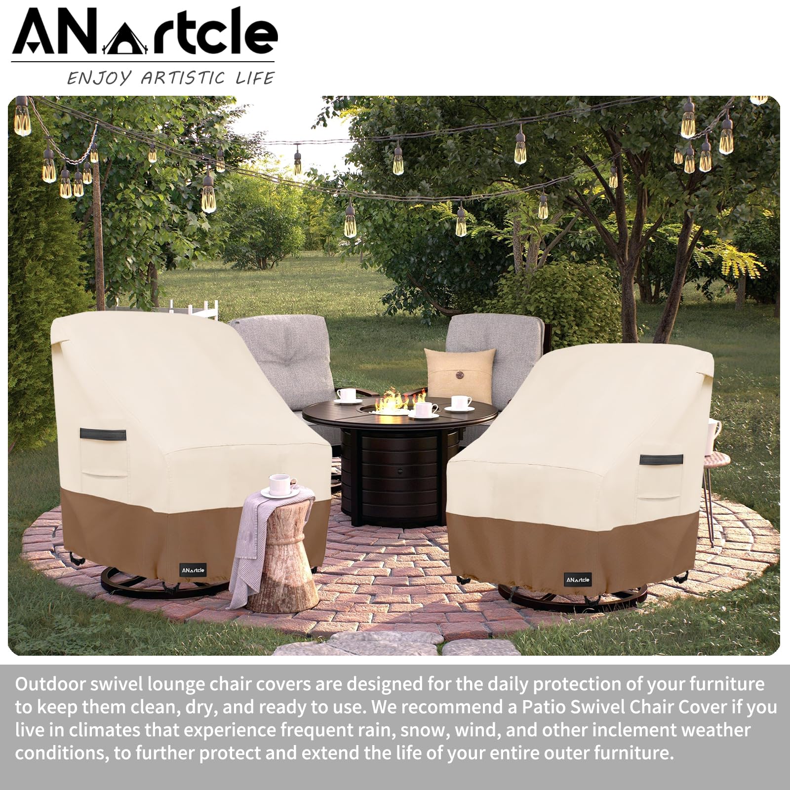 Back view of ANartcle patio chair cover