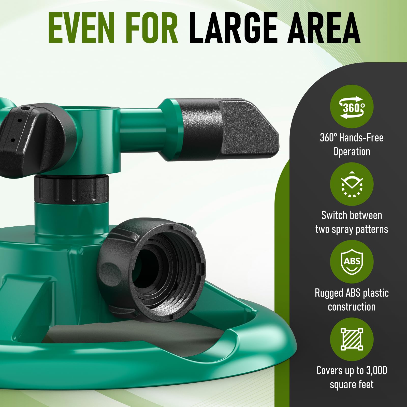 Back view of ANDVANA lawn sprinkler showcasing its construction