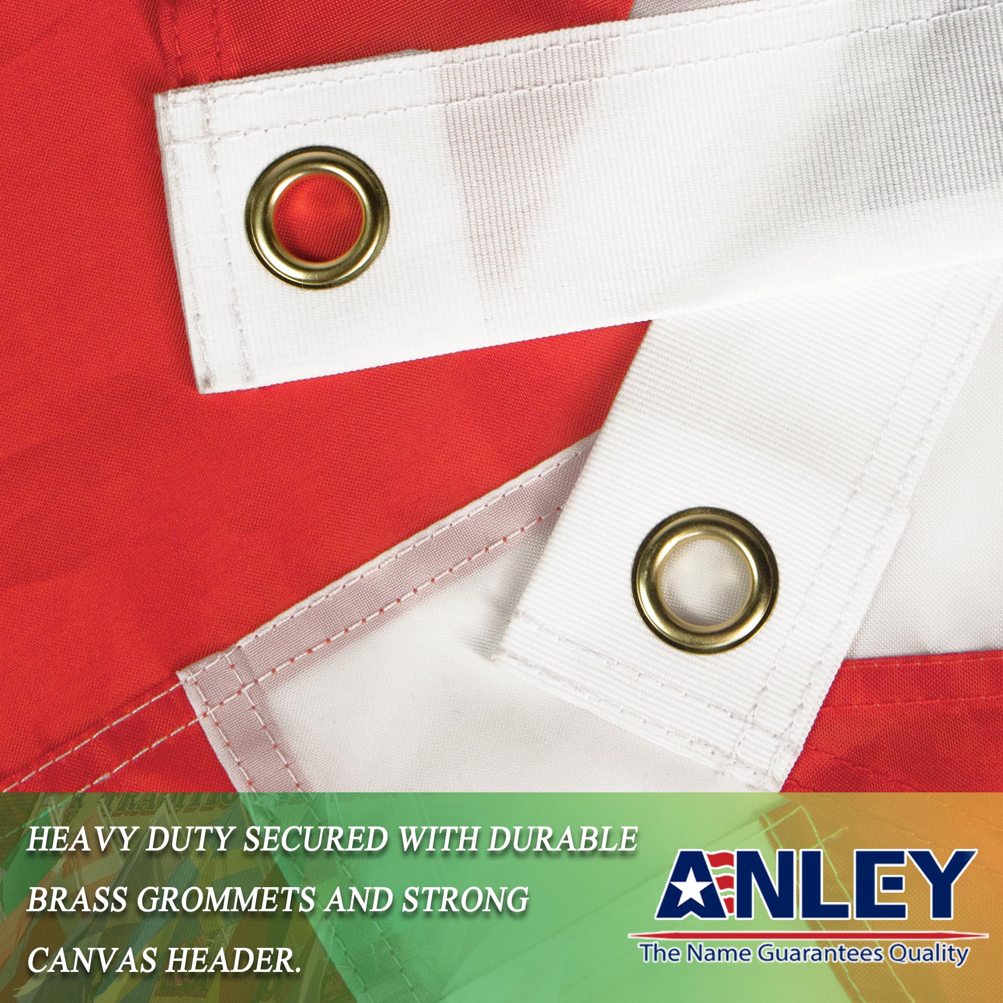 Back view of Anley France Flag with lock stitching
