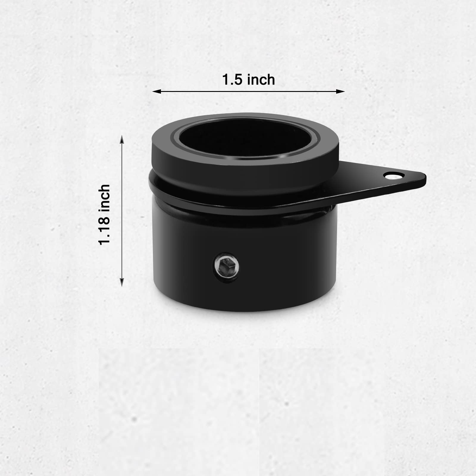 Back view of Anovo flag pole rings with carabiner