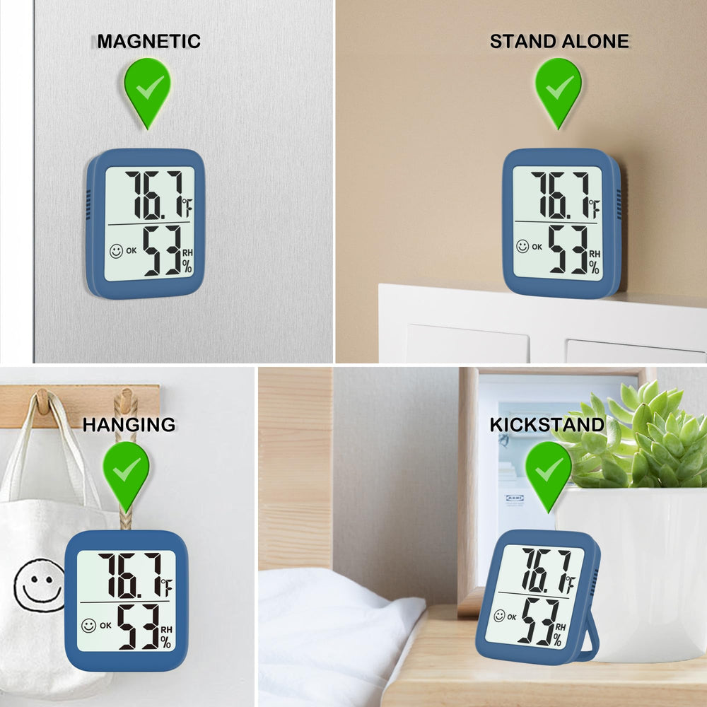 Back view of Antonki indoor thermometer with battery compartment