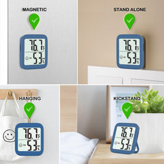 Back view of Antonki indoor thermometer with battery compartment