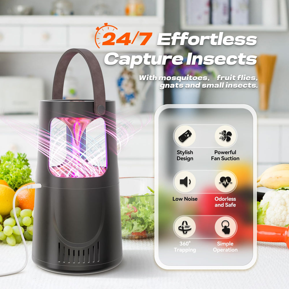 Back view of AOKUSOL Indoor Fruit Fly Trap showing USB port