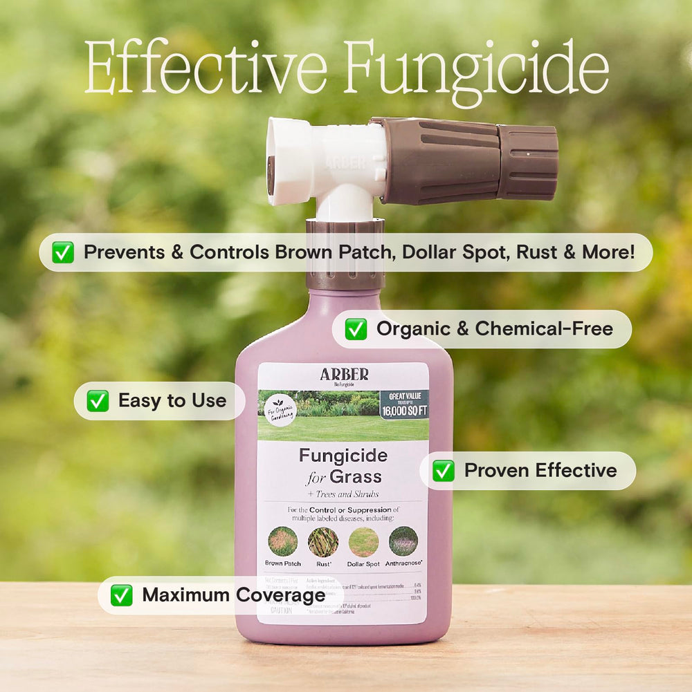Back view of ARBER Organic Lawn Fungicide RTS 16 oz bottle