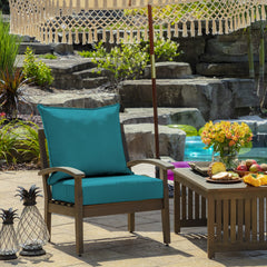 Back view of Arden Deep Seat Cushion Set, Lake Blue
