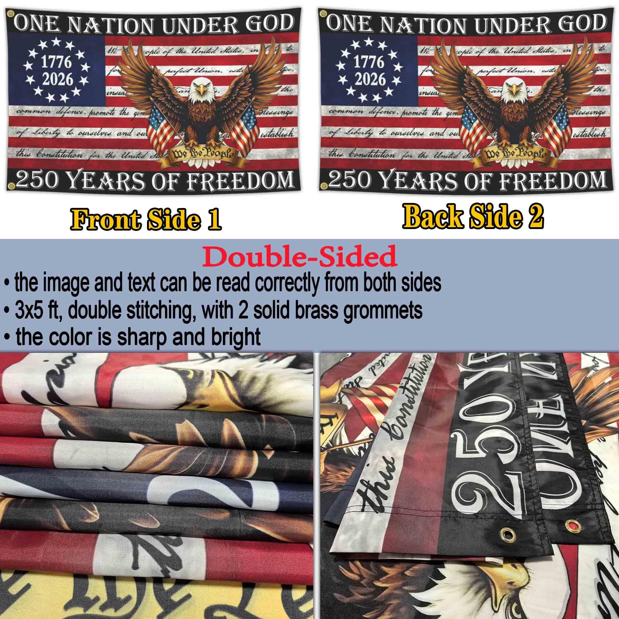 Back view of Aroxtms 250th Anniversary American Flag