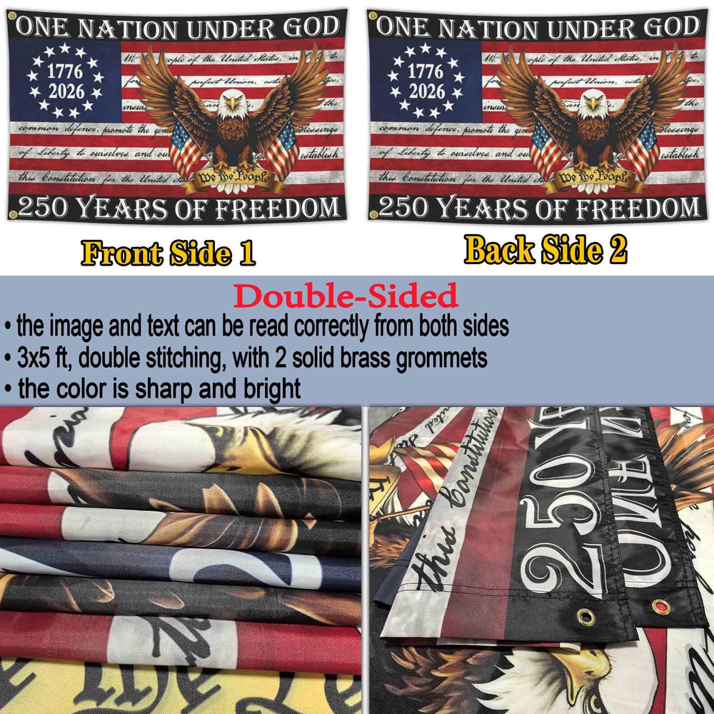 Back view of Aroxtms 250th Anniversary American Flag
