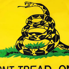 Back view of ARSOF Dont Tread On Me flag showing embroidery