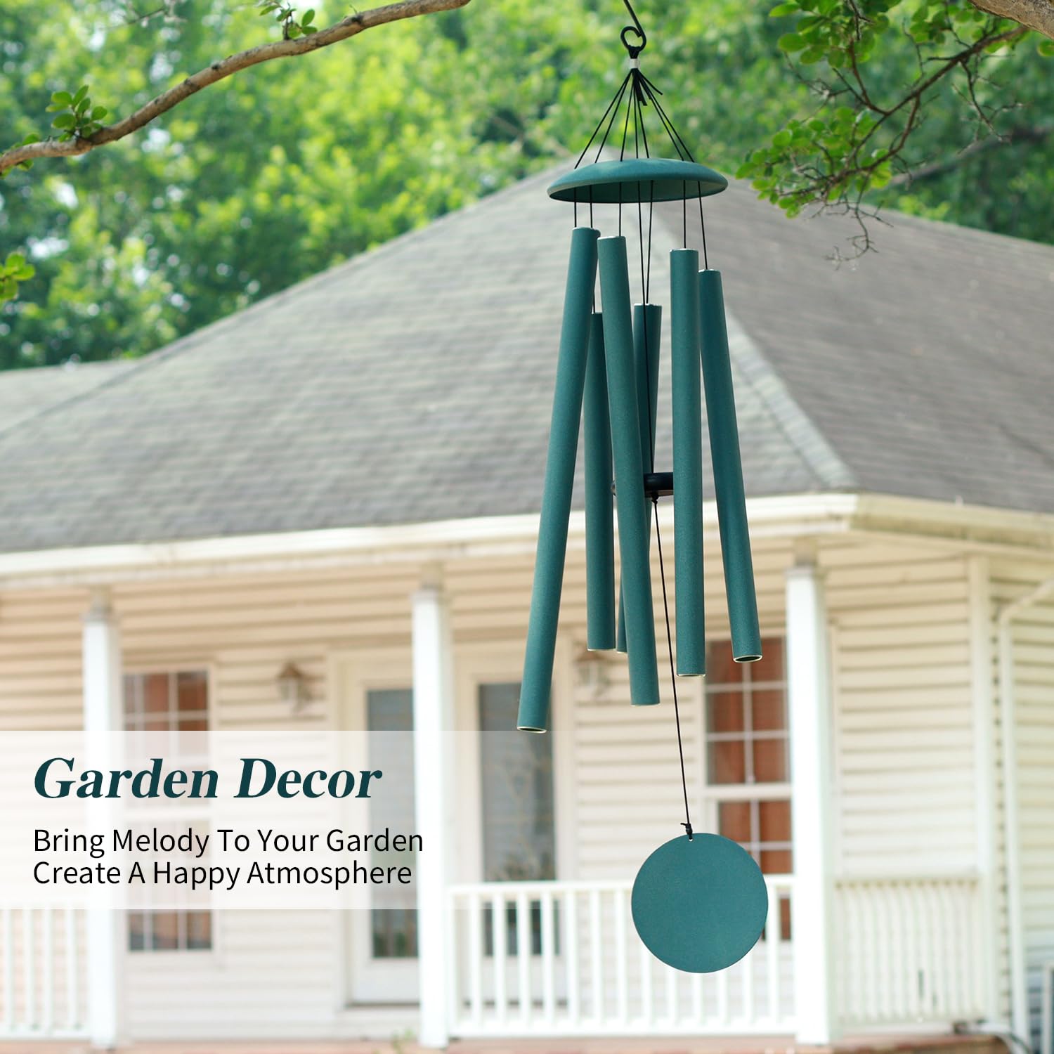 Back view of ASTARIN wind chimes showing tubes