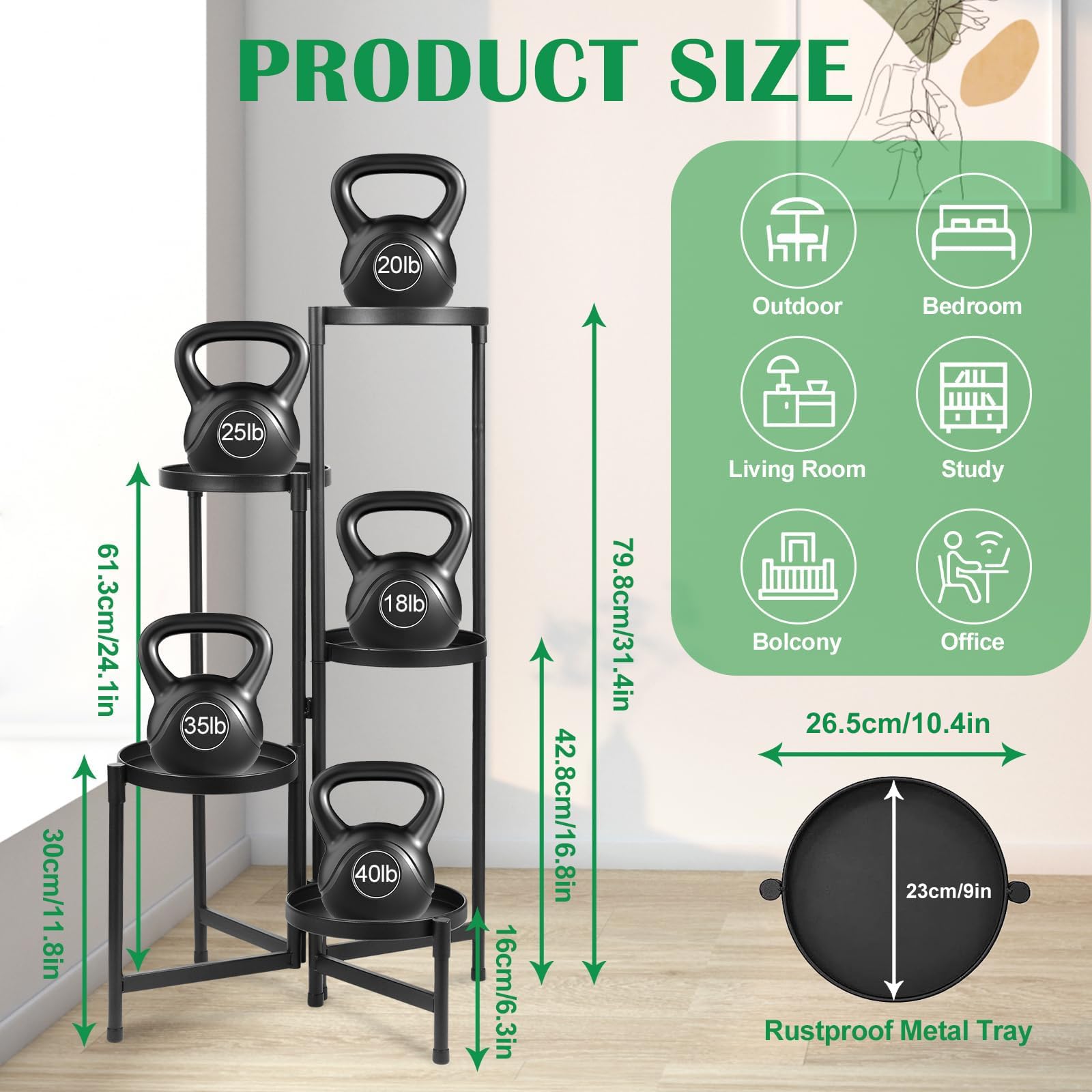 Back view of Atpddpey 5 Tier Plant Stand