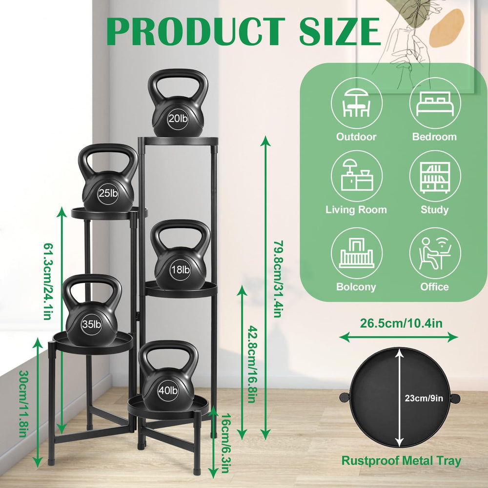 Back view of Atpddpey 5 Tier Plant Stand