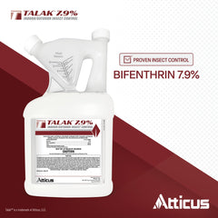 Back view of Atticus Talak 7.9% Insecticide Concentrate 1-gal bottle