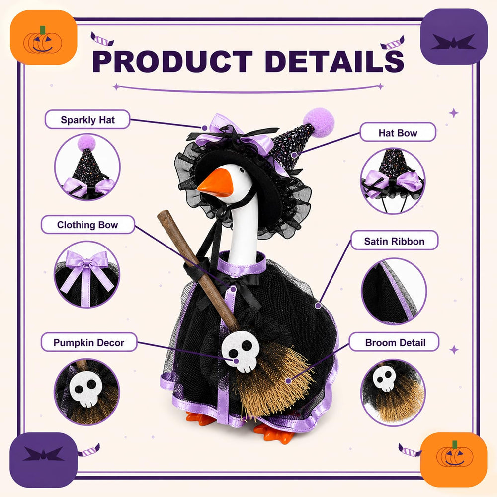 Back view of Aurexan Halloween Purple Wizard goose outfit