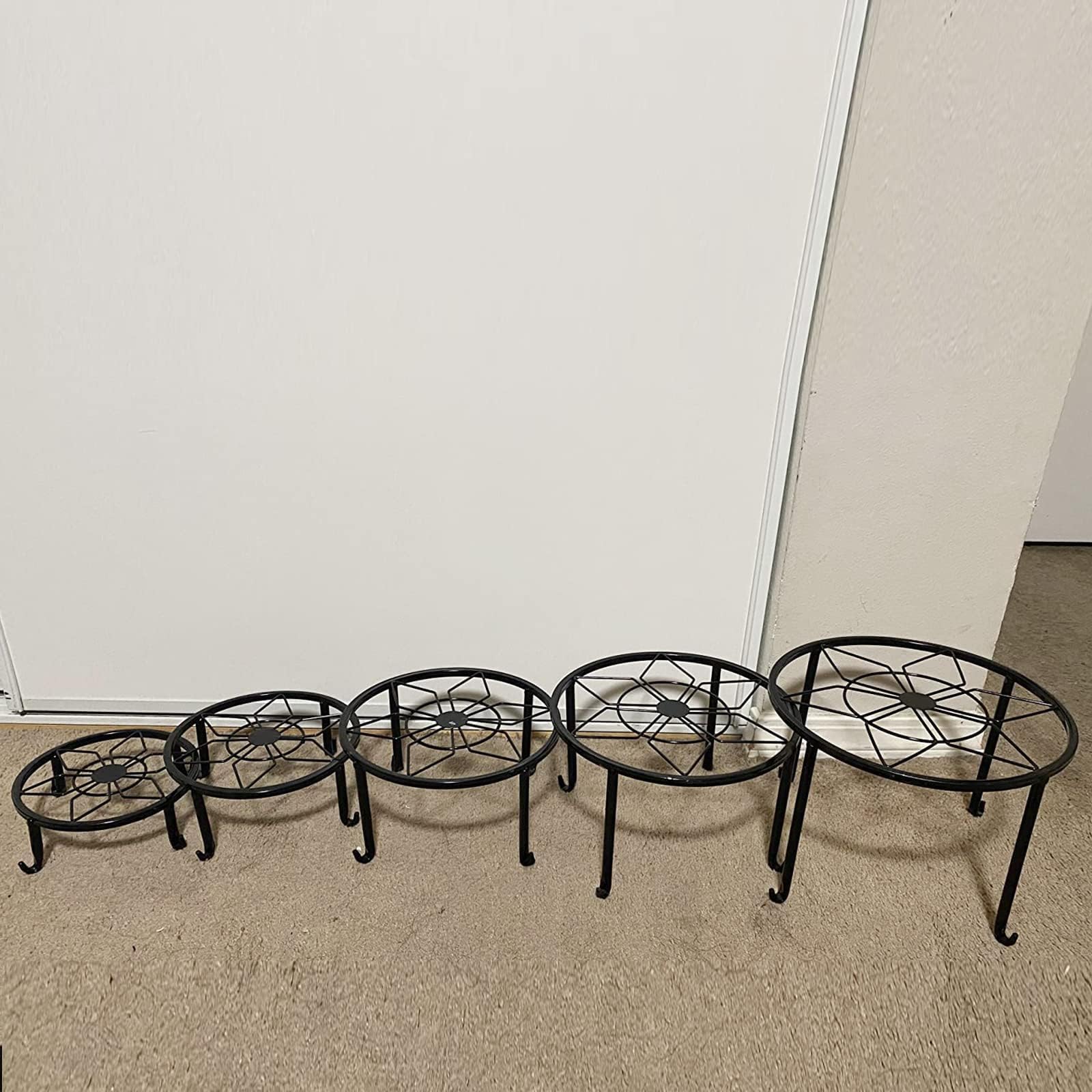 Back view of Autopromake 8-inch metal plant stand
