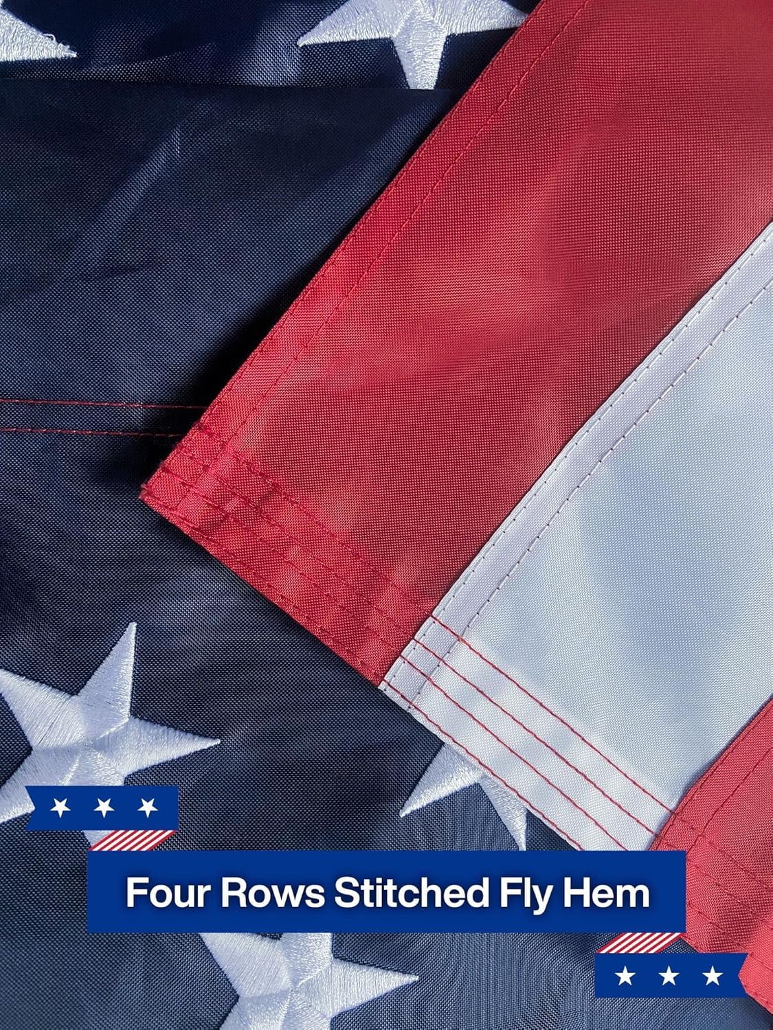 Back view of AUYRE American Flag highlighting the stitching