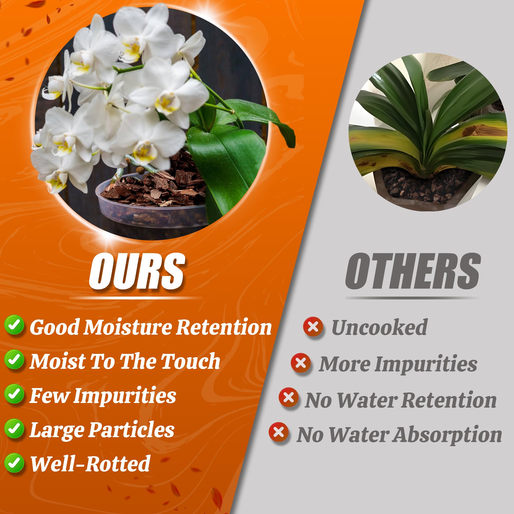 Back view of Avalution Orchid Potting Bark package with specifications
