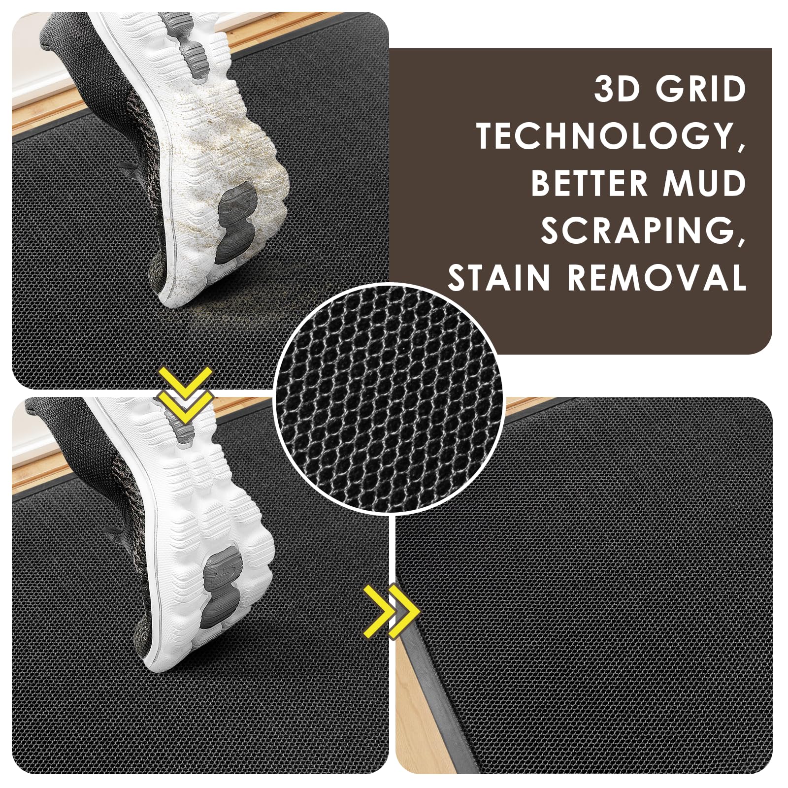 Back view of Azadx doormat with non-slip rubber backing