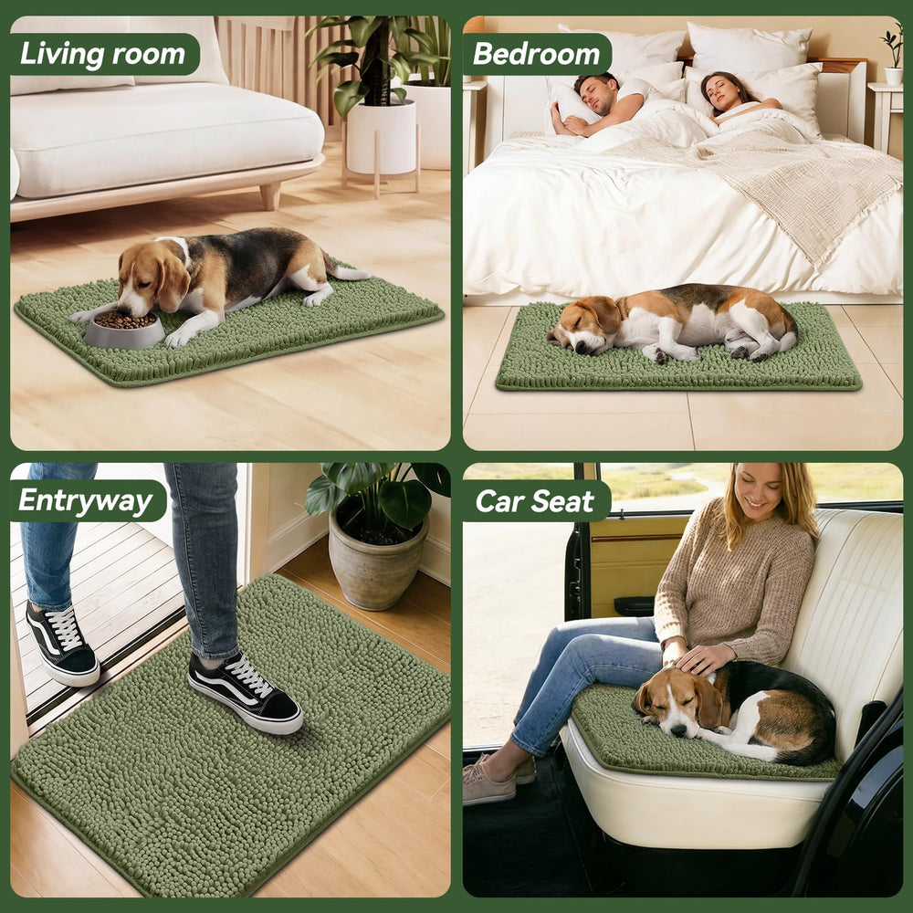 Back view of Bcoimo dog mat showing non-slip backing