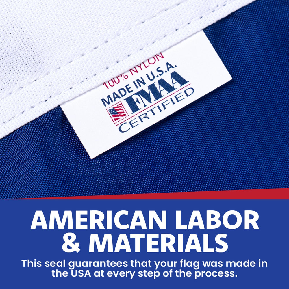 Back view of Betsy Ross Flag showing stitching details