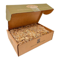 Back view of Blue Mountain Hay Organic Garden Straw Mulch 5lb packaging