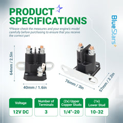 Back view of BlueStars 030817 Starter Solenoid showing connection points