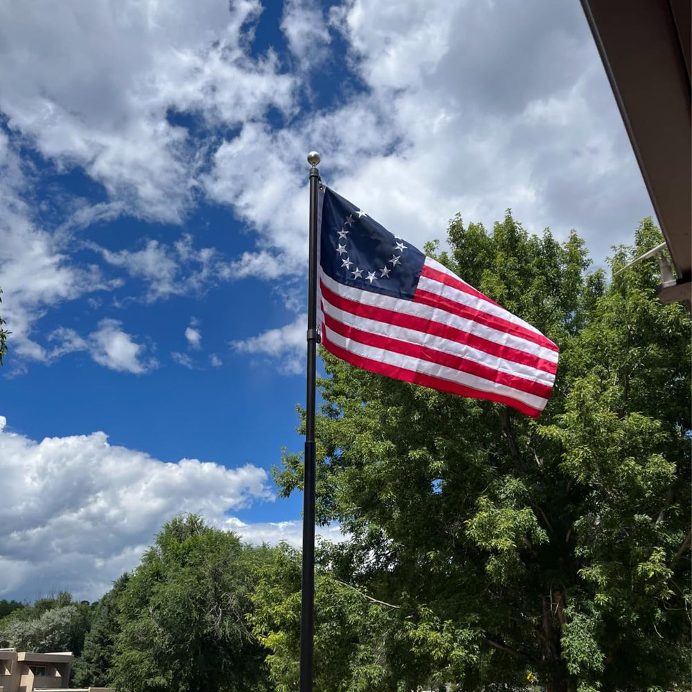 Back view of Bradford Betsy Ross Flag showing double-sided design