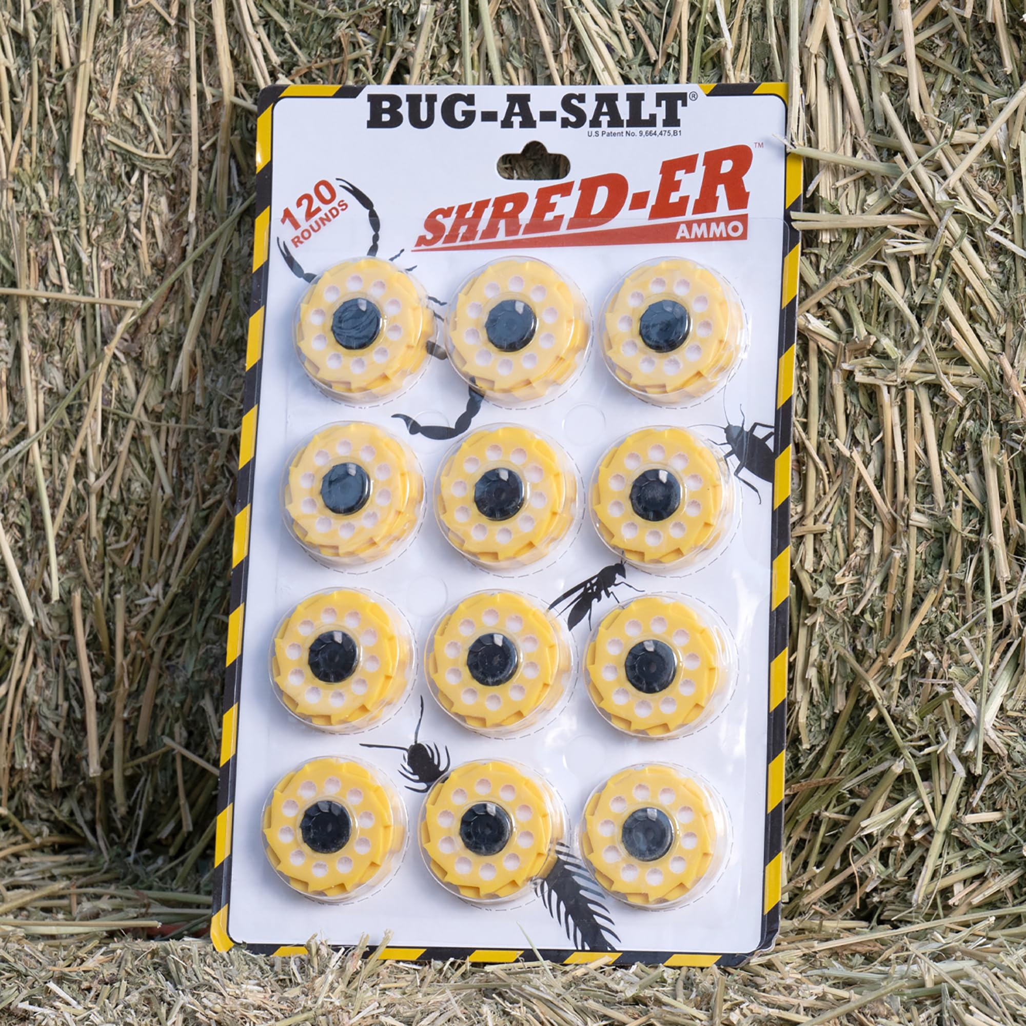 Back view of BUG-A-SALT Shred-ER Salt Cartridges packaging