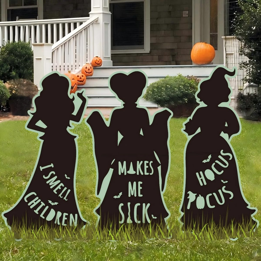 Back view of CIWEKA Hocus Pocus witch yard sign
